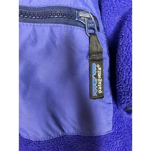 VINTAGE Patagonia Fleece Blue Made in USA Men's Large Distressed READ - Picture 6 of 16